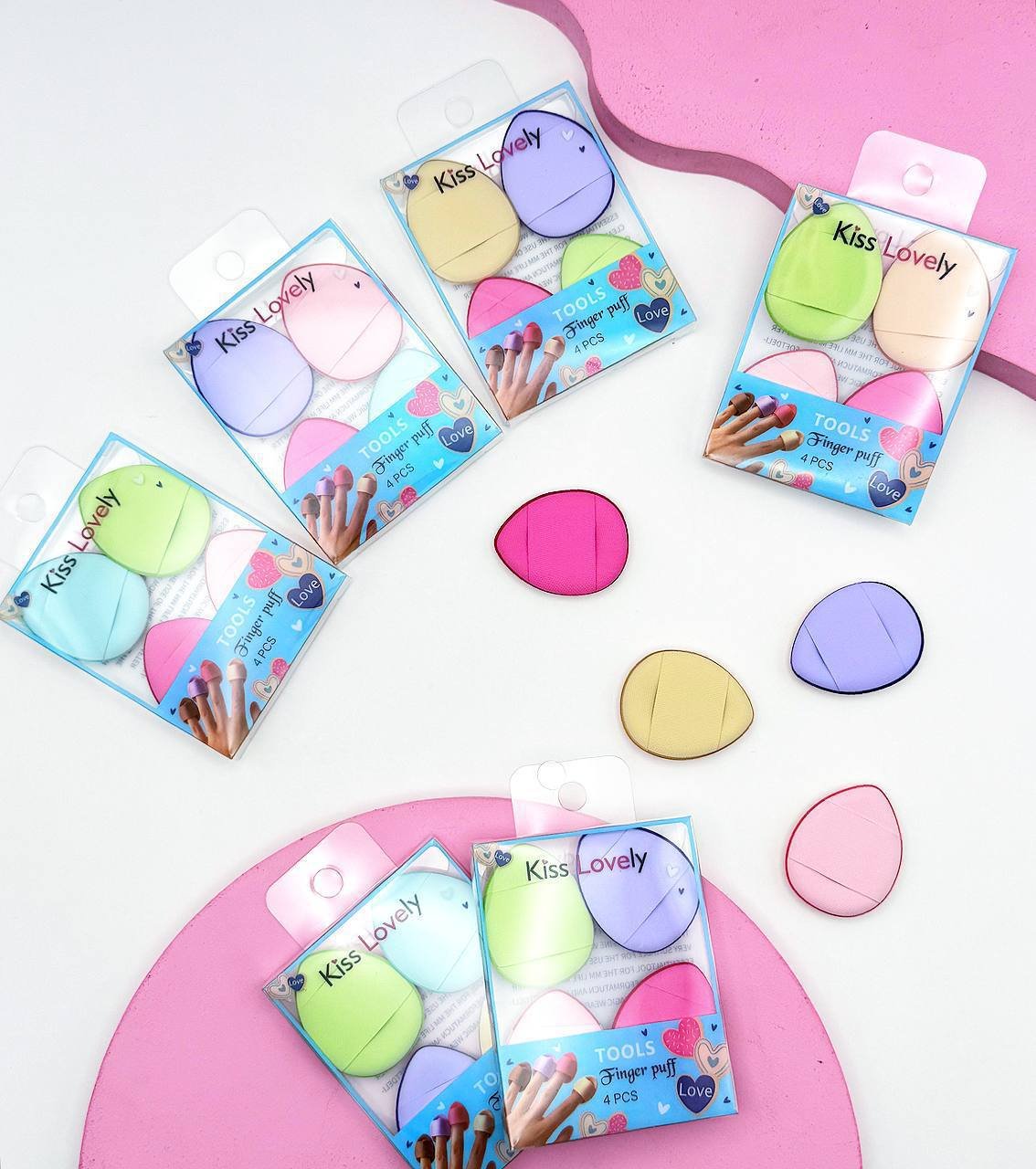 Set de 4 mini borlas puff