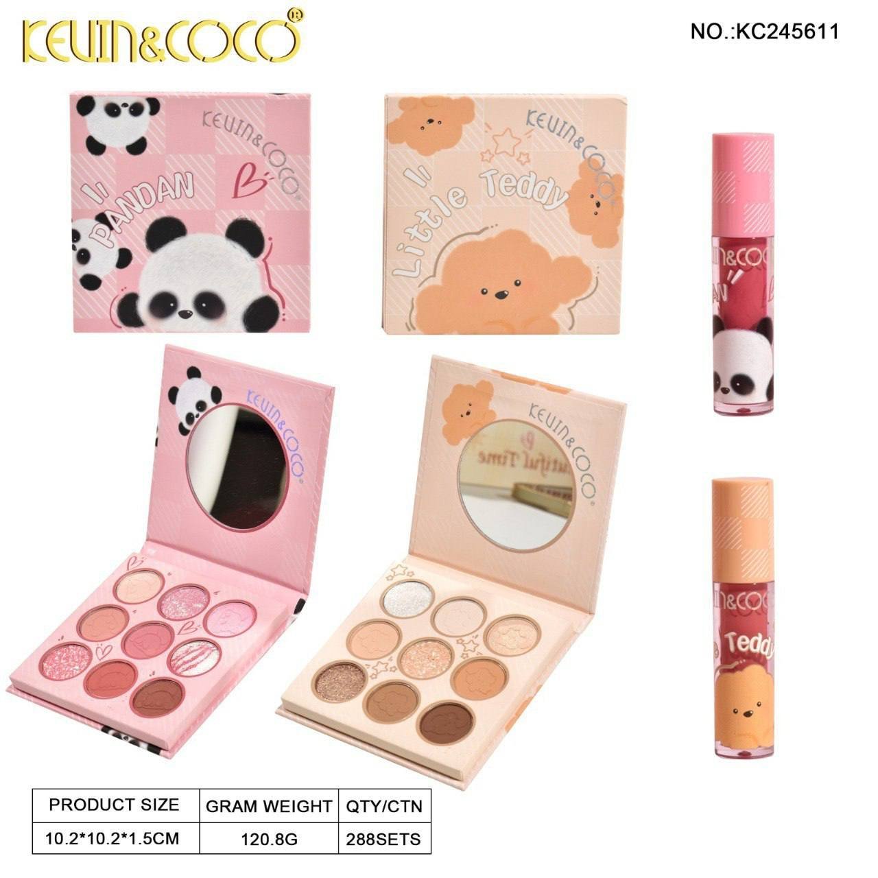 PALETA DE SOMBRAS + LIP GLOSS 🍒 KEVIN Y COCO 🙊 