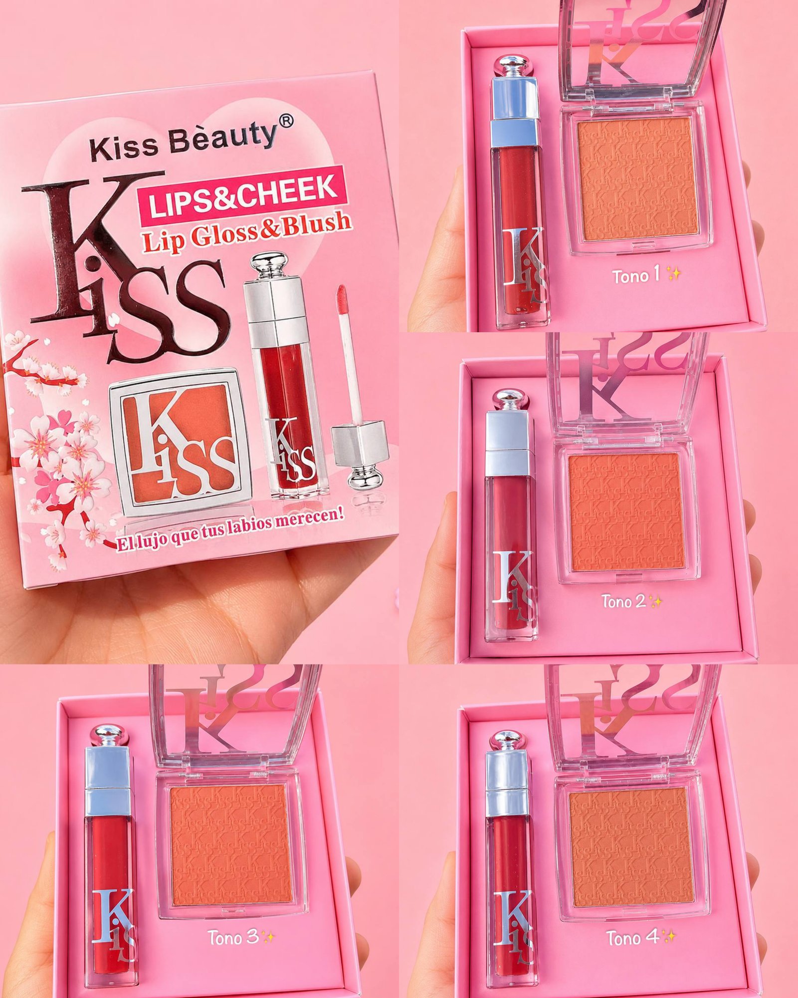 SET KISS BEAUTY LIP GLOSS & BLUSH