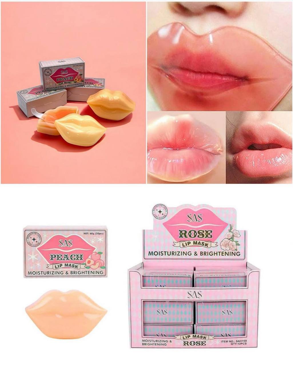 Caja de 60 parches - mascarillas  para nutrir labios 👄  Original SAS ⭐️ ✨