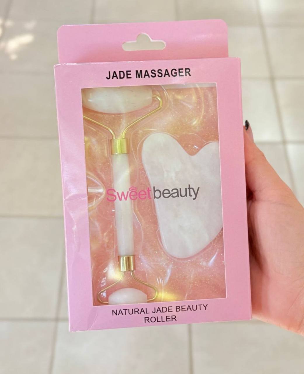 💖 SET DE RODILLO DE JADE + GUA SHA 💖