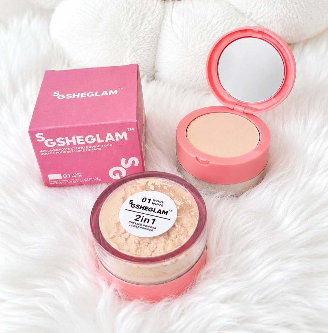 💖POLVO SUELTO 2 en 1 SHEGLAM 💖De empaque rosado 🌸🎀✨